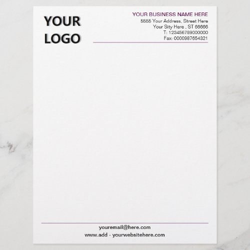 Custom Colors Your Own Design Letterhead with Logo