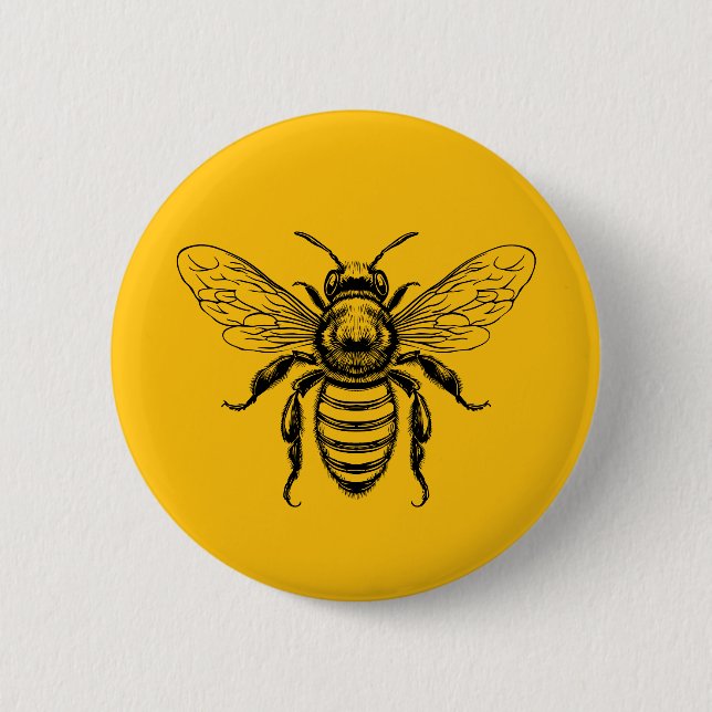 Custom colour honey bee button (Front)