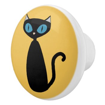 Custom Colour Mod Cat - Cabinet Knob by MisfitsEnterprise at Zazzle