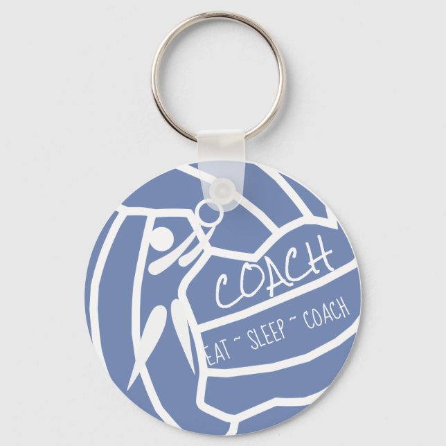 Custom Colour Personalised Netball Coach Keychain (Front)