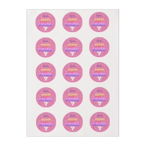Custom Colour Personalized Happy Birthday Edible Frosting Rounds | Zazzle