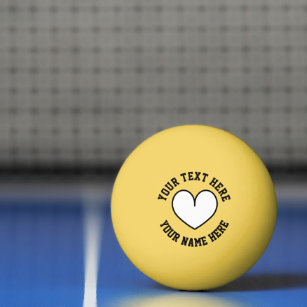 Custom colour ping pong balls with heart logo