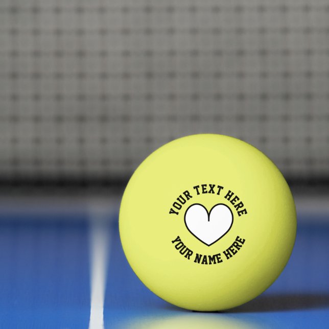 Custom colour ping pong balls with heart logo (Net)