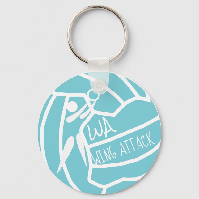 Custom Colour Wing Attack WA Netball Clipart Keychain (Front)