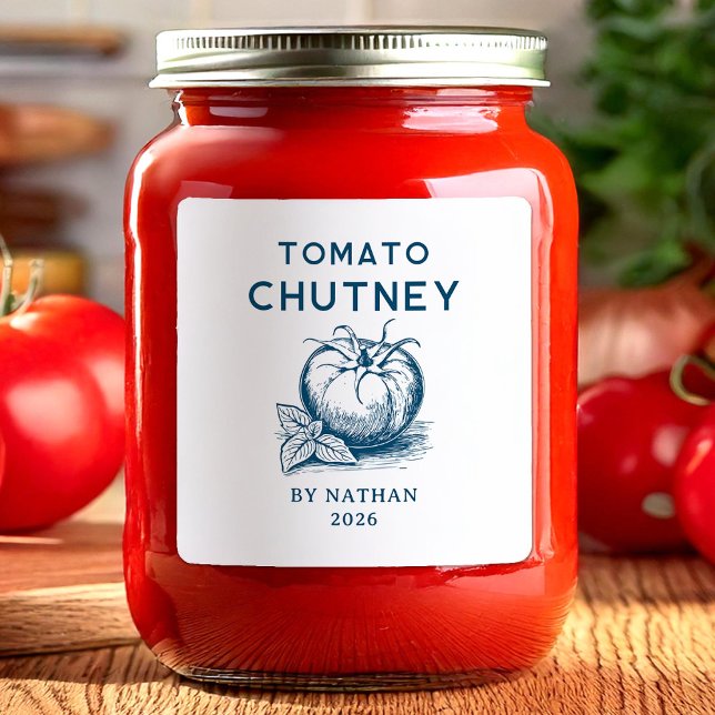 Custom colours tomato chutney square sticker (Creator Uploaded)