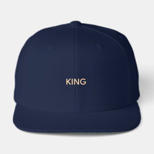 Custom Comfort KING Text Navy-Hat Street Wear-Cap  Visor