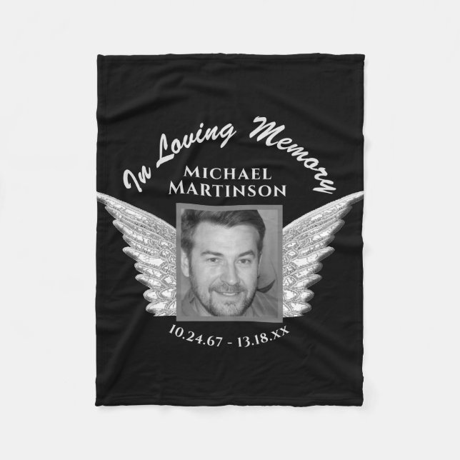 Custom Comforting Photo Memorial Blanket (Front)