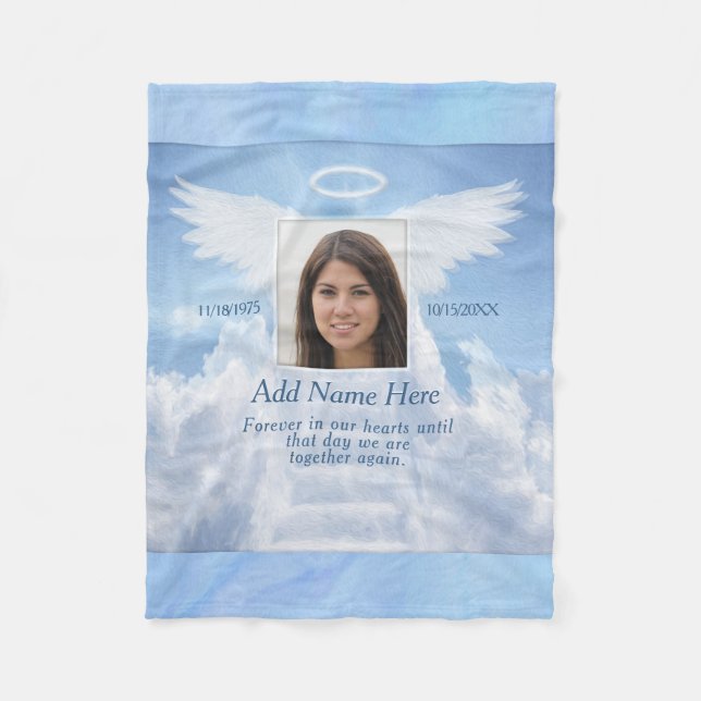 Custom Comforting Photo Memorial Blanket (Front)