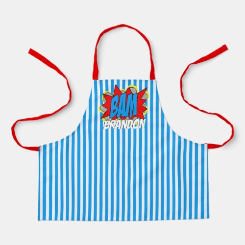 Custom Comic Book Pop Art Stripes Pattern Apron