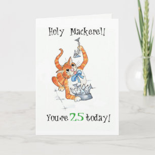 Custom Comic Ginger Cat Holy Mackerel, Birthday Card