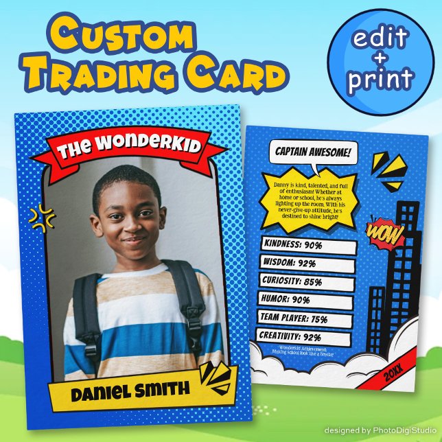 Custom Comic Trading Card for Kids Smart Fun Gifts (Custom Comic Trading Card for Kids Smart Fun Gifts)