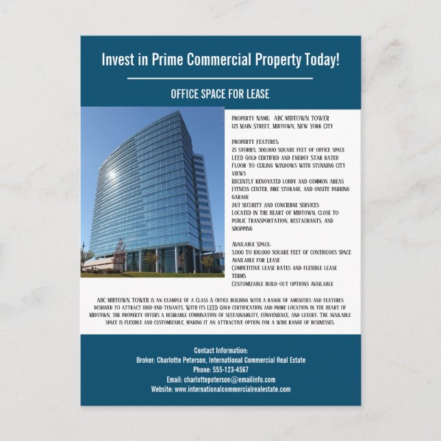 Custom Commercial Real Estate Postcard (Front)
