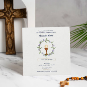 Custom Communion Invite – Wreath & Chalice Design