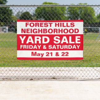 Custom Community Neighborhood Sale Yard Banner