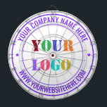Custom Comoany Logo and Text Dart Board Template<br><div class="desc">Custom Colors and Fonts - Design Your Own Dartboards with Simple Personalized Your Company Logo and Name Website or Custom Text Professional Design Promotional Business Dart Board / Gift - Add Your Logo - Image or Photo - QR Code / Name - Company / Website or Phone , E-mail /...</div>