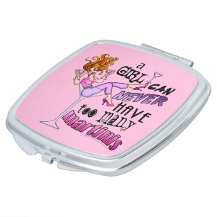 CUSTOM COMPACT MIRROR, TOO MANY MARTINIS MAKEUP MIRROR
