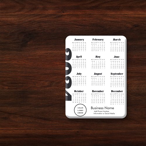 Custom Company 2024 Calendar Black And White  Door Sign