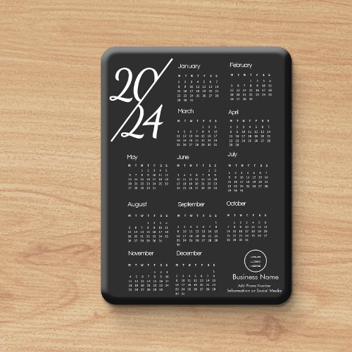 Custom Company 2024 Calendar Black And White  Door Sign