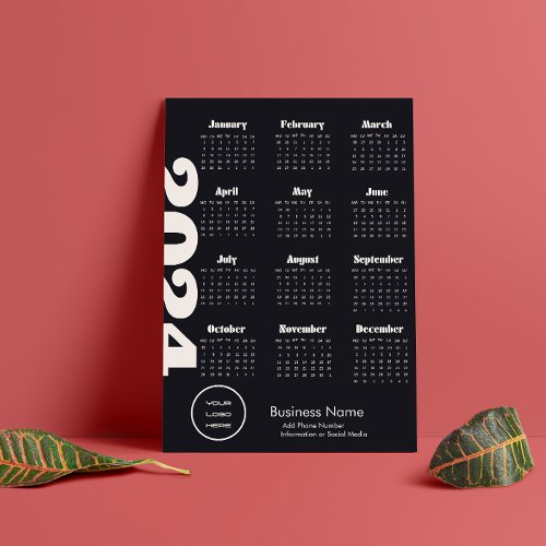 Custom Company 2024 Calendar Black And White  Program