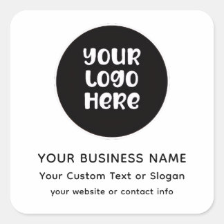 Custom Company and Business Logo and Text Square Sticker