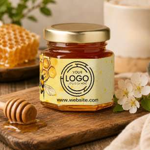 Custom Company Branded Bee Business Logo Honey Jar Favors