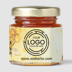 Custom Company Branded Bee Business Logo Honey Jar Favors