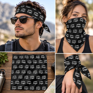 Custom Company Branded Business Logo Black Bandana