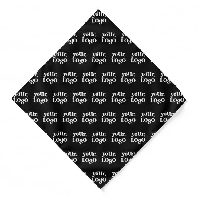 Custom Company Branded Business Logo Black Bandana (Front)