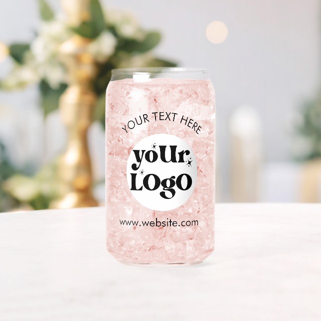 Custom Company Branded Business Logo Can Glass (Insitu (Wedding))