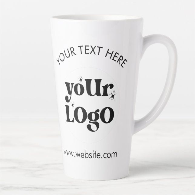 Custom Company Branded Business Logo Latte Mug (Right)