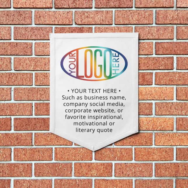 Custom Company Branded Business Logo Simple White Pennant (Insitu 1)