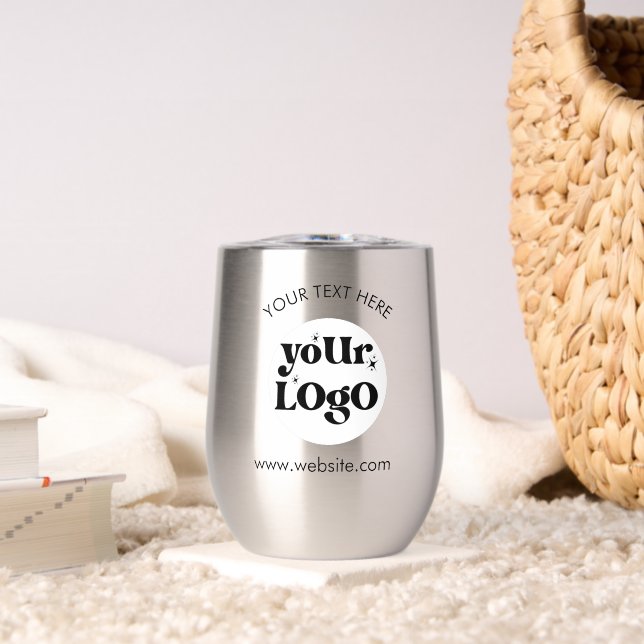 Custom Company Branded Business Logo Thermal Wine Tumbler (Living Room (Rotated))