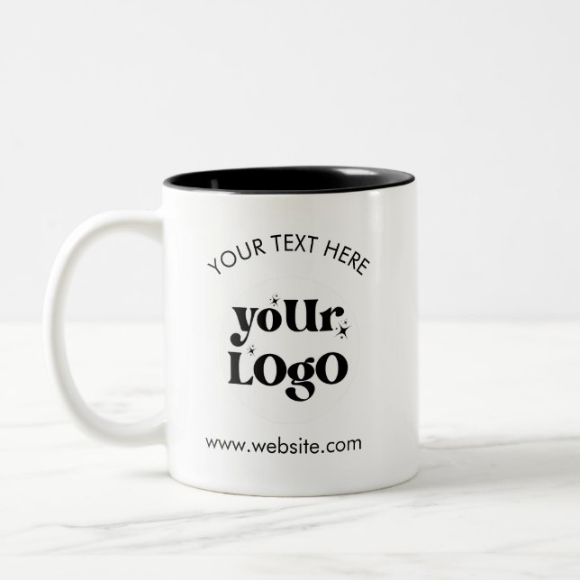 Custom Company Branded Business Logo Two-Tone Coffee Mug (Left)