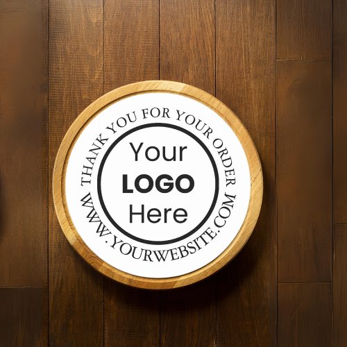 Custom Company Branded Logo White Thank You Classic Round Sticker