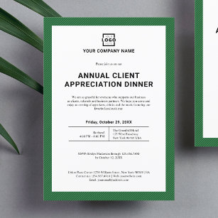 Custom Company Business Corporate Event Green Invitation