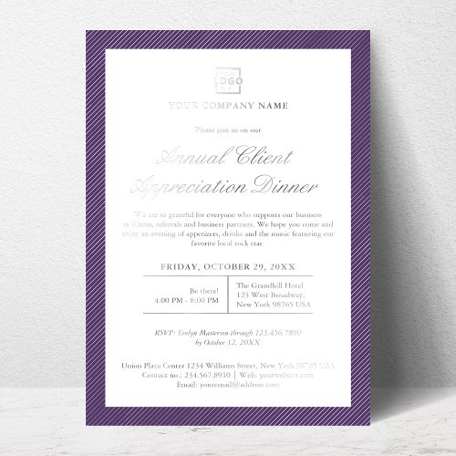 Custom Company Business Corporate Event Party Foil Invitation