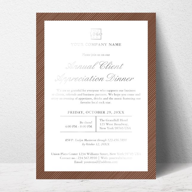 Custom Company Business Corporate Event Party Foil Invitation (Creator Uploaded)