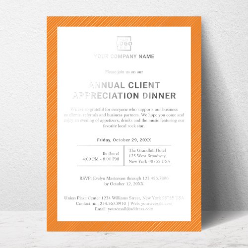 Custom Company Business Corporate Event Party Foil Invitation