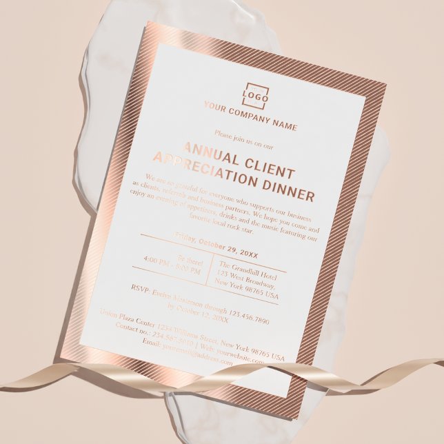 Custom Company Business Corporate Event Party Foil Invitation (Creator Uploaded)