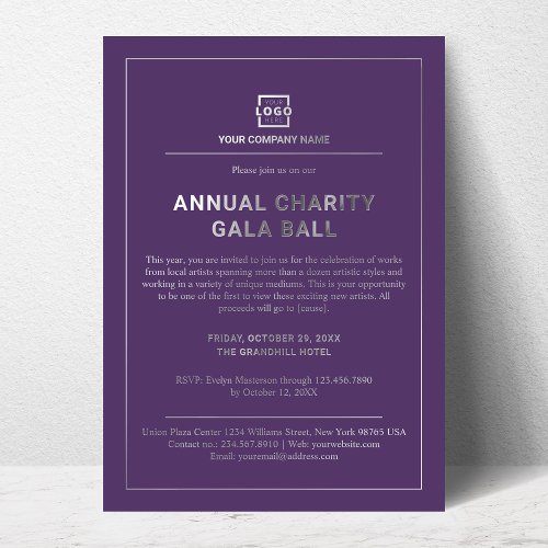 Custom Company Business Corporate Event Party Foil Invitation