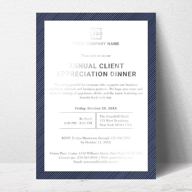 Custom Company Business Corporate Event Party Foil Invitation (Creator Uploaded)