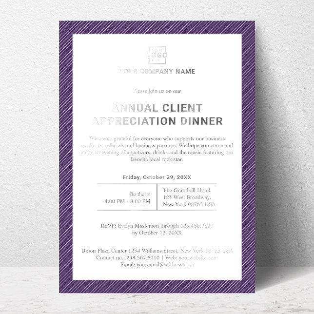 Custom Company Business Corporate Event Party Foil Invitation (Creator Uploaded)