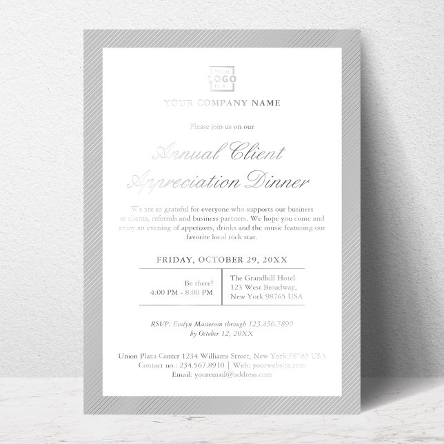 Custom Company Business Corporate Event Party Foil Invitation (Creator Uploaded)