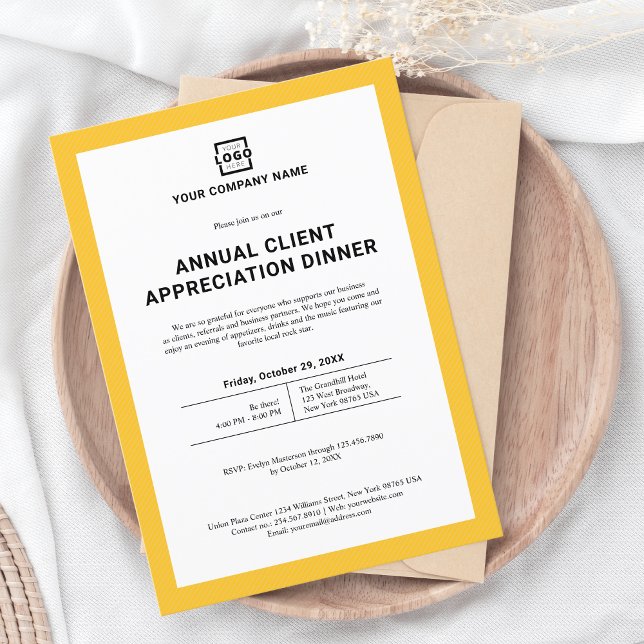 Custom Company Business Corporate Party Yellow Invitation (Creator Uploaded)
