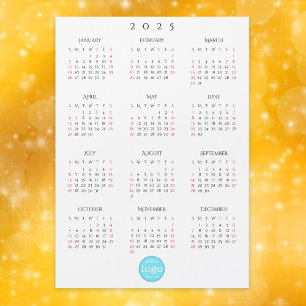 Custom Company Business Logo 2025 Calendar Card