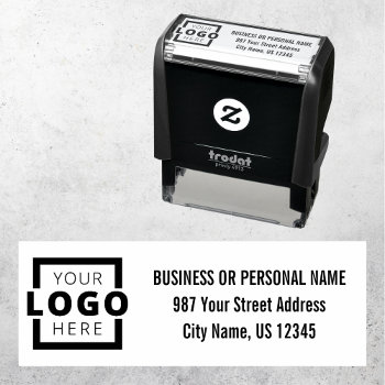 Custom Company Business Logo Address Self-inking Stamp by promotional_products at Zazzle