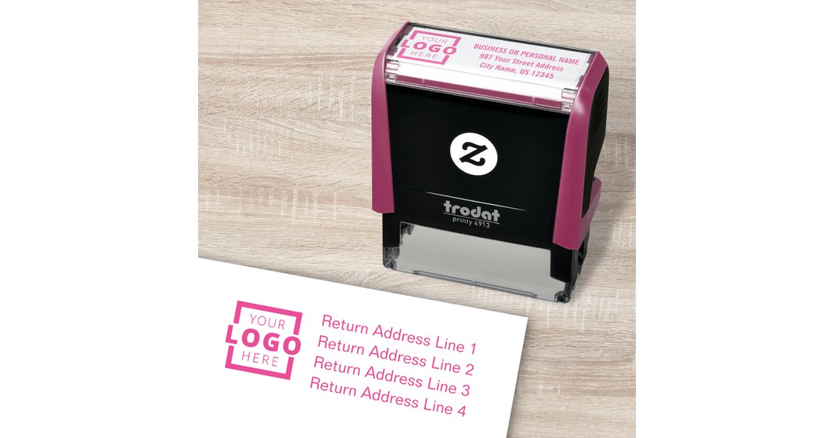 Custom Company Business Logo Address Self-inking S Self-inking Stamp