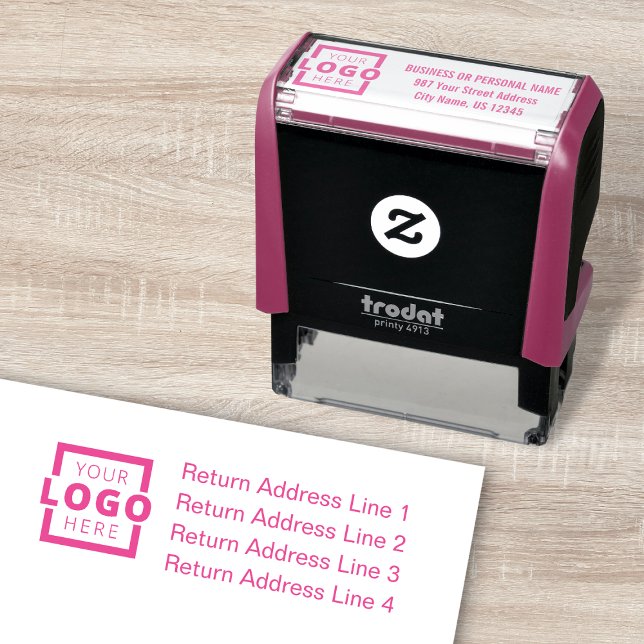 Custom Company Business Logo Address Self-inking Stamp (Creator Uploaded)