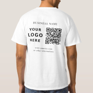 Custom Company Business Logo and QR Code T-Shirt
