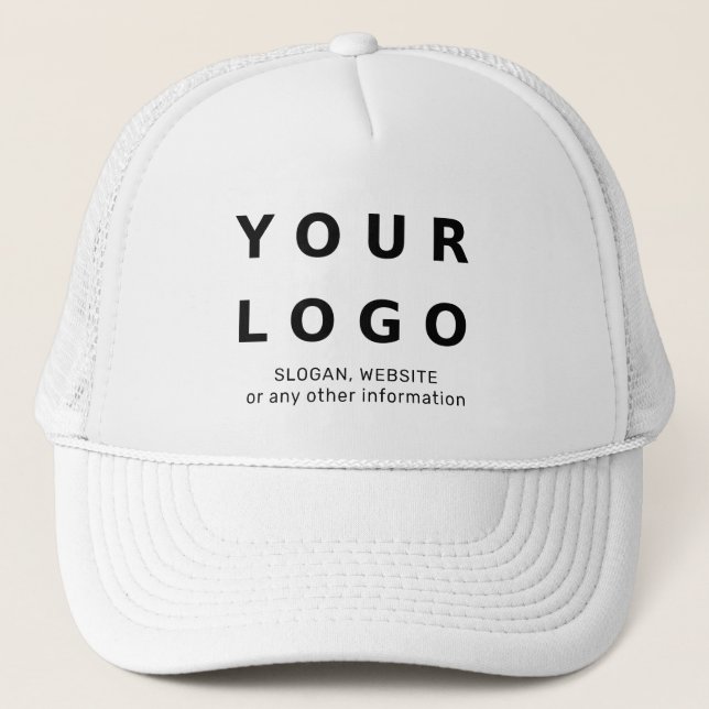 Custom Company Business Logo and Text Baseball  Trucker Hat (Front)
